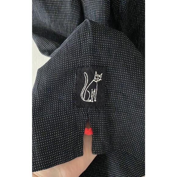 KD Spring Size Small Polka Dot Print Cat Crop Pants Rayon Blend Pull On Retro - Picture 5 of 7